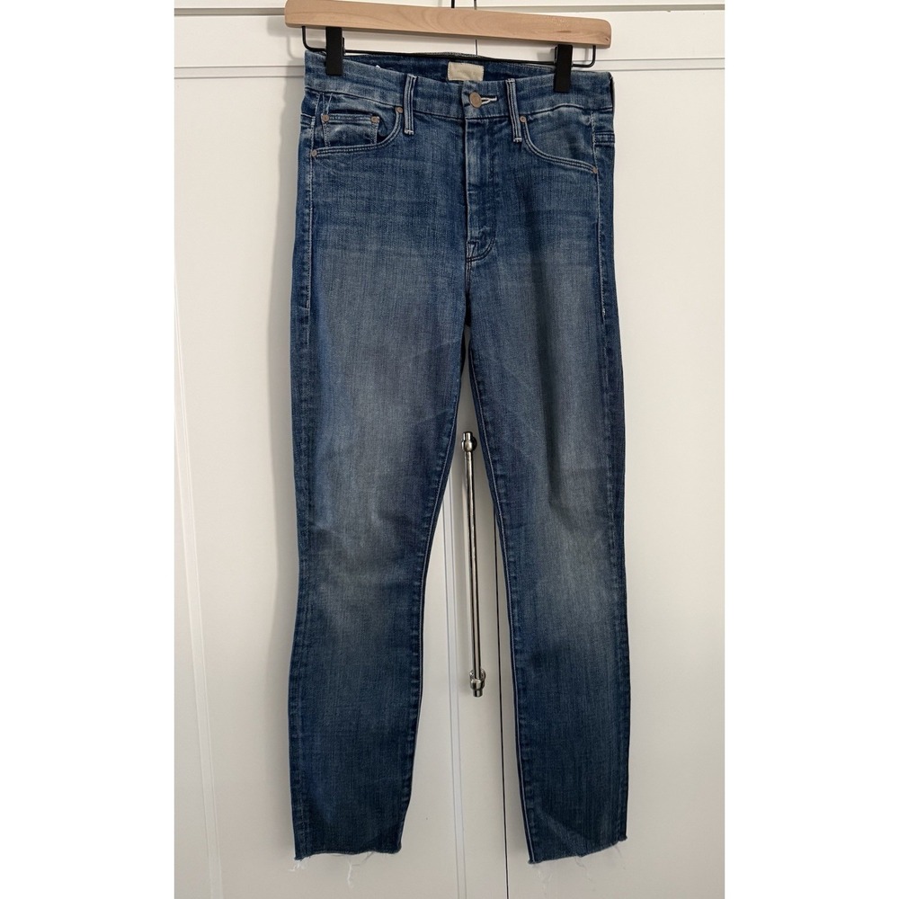 Mother High Waisted Looker Ankle Fray Double Shot Espresso Women's Jeans Size 25